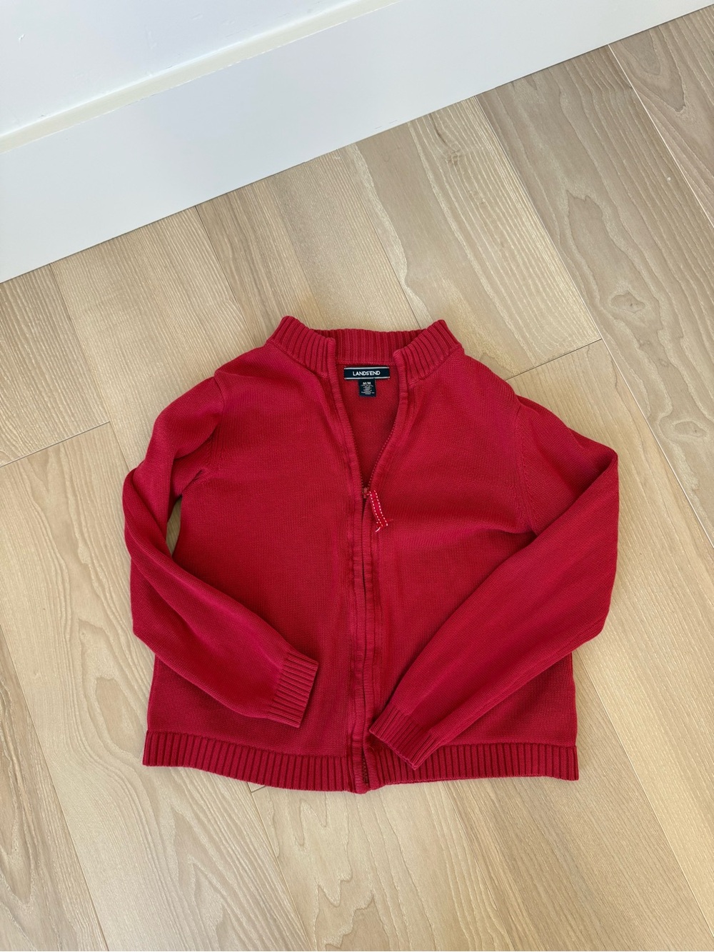 Lands' End Red Kids Zip-Up Sweater